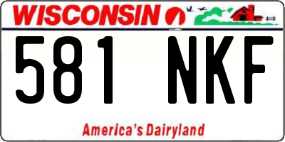 WI license plate 581NKF