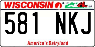 WI license plate 581NKJ