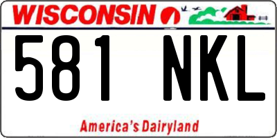 WI license plate 581NKL