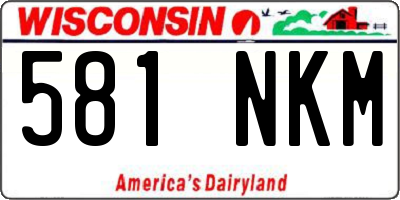 WI license plate 581NKM