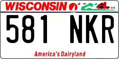 WI license plate 581NKR