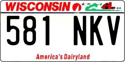 WI license plate 581NKV