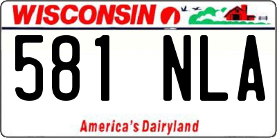 WI license plate 581NLA