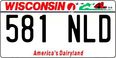WI license plate 581NLD