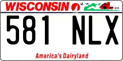 WI license plate 581NLX