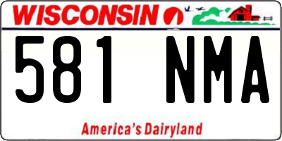 WI license plate 581NMA