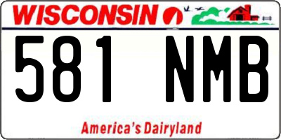 WI license plate 581NMB