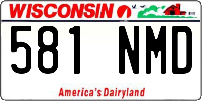 WI license plate 581NMD