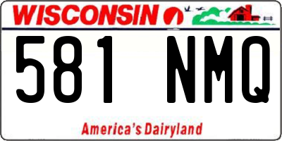 WI license plate 581NMQ