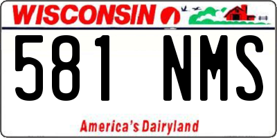 WI license plate 581NMS