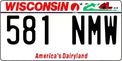 WI license plate 581NMW