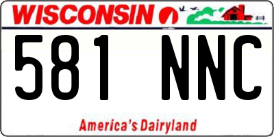 WI license plate 581NNC