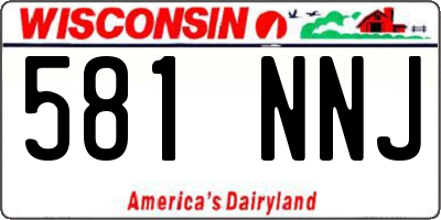 WI license plate 581NNJ