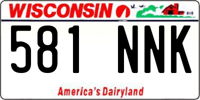 WI license plate 581NNK