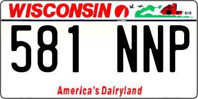 WI license plate 581NNP