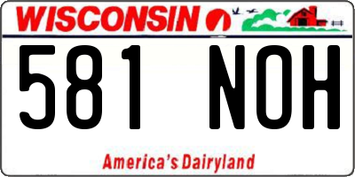 WI license plate 581NOH