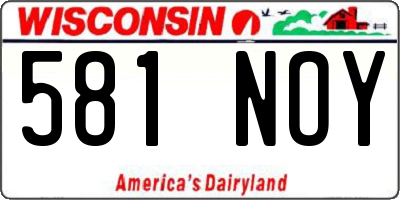 WI license plate 581NOY
