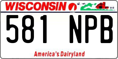 WI license plate 581NPB