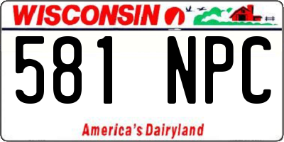 WI license plate 581NPC