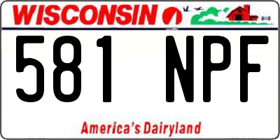 WI license plate 581NPF