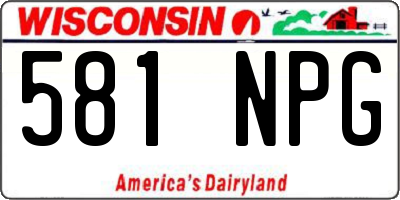 WI license plate 581NPG