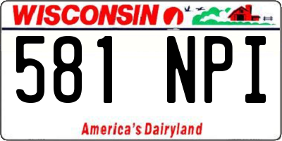WI license plate 581NPI