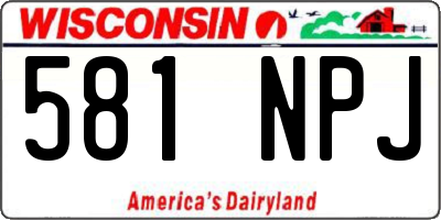 WI license plate 581NPJ