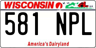 WI license plate 581NPL