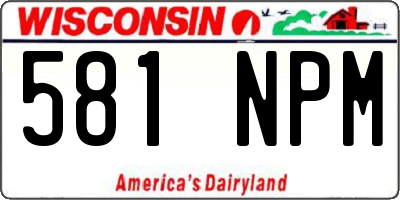 WI license plate 581NPM