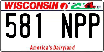 WI license plate 581NPP