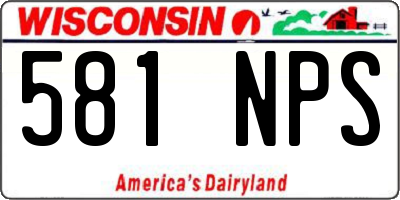 WI license plate 581NPS