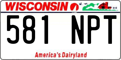 WI license plate 581NPT