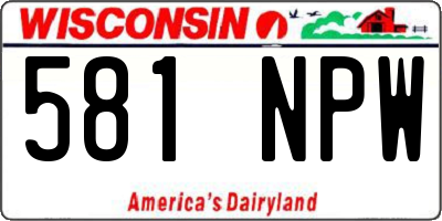 WI license plate 581NPW