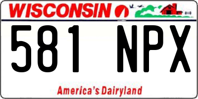 WI license plate 581NPX
