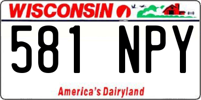 WI license plate 581NPY