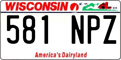WI license plate 581NPZ