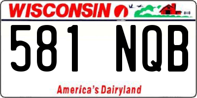 WI license plate 581NQB