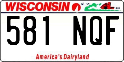 WI license plate 581NQF