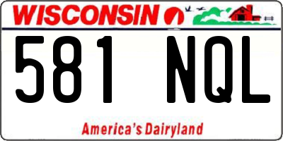 WI license plate 581NQL