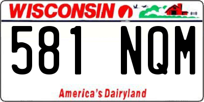 WI license plate 581NQM