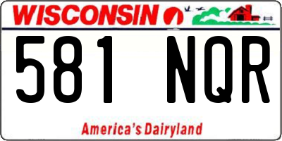 WI license plate 581NQR