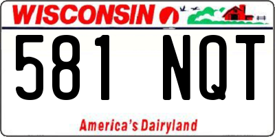 WI license plate 581NQT