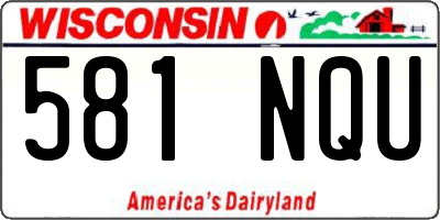 WI license plate 581NQU