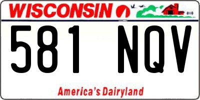 WI license plate 581NQV