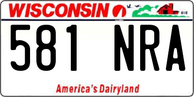 WI license plate 581NRA