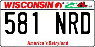 WI license plate 581NRD