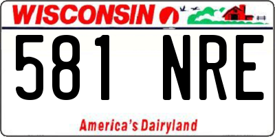 WI license plate 581NRE