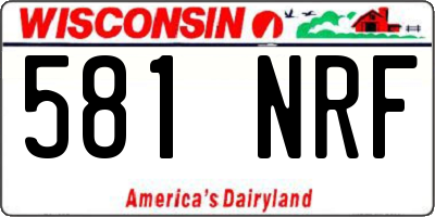 WI license plate 581NRF
