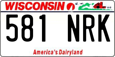 WI license plate 581NRK