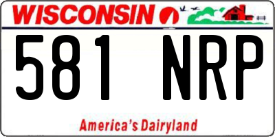 WI license plate 581NRP